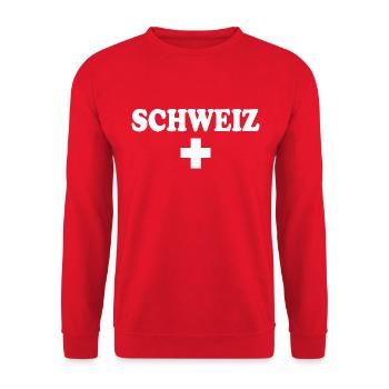 Suisse - Sweat-shirt Unisexe - rouge - Devant - Alina (178cm) & Michal (187cm)