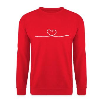 Drawn Heart Valentine's Day Gift - Unisex Sweatshirt - red - Front - Alina (178cm) & Michal (187cm)