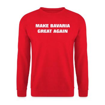 Make Bavaria Great again - Unisex Sweatshirt - red - Front - Alina (178cm) & Michal (187cm)