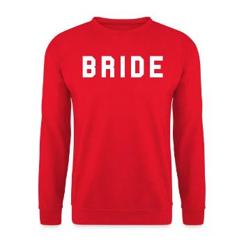 BRIDE College Design Blanc - Sweat-shirt Unisexe - rouge - Devant - Alina (178cm) & Michal (187cm)
