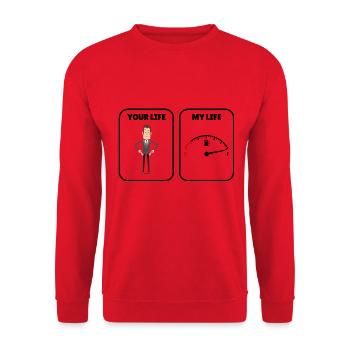 Funny saying gasoline price inflation - Unisex Sweatshirt - red - Front - Alina (178cm) & Michal (187cm)