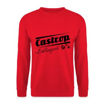 Castrop - Lieblingsort mit Stadtnamen - Unisex Pullover - Rot - Vorne - Alina (178cm) & Michal (187cm)