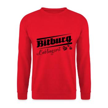 Bitburg - Lieblingsort mit Stadtnamen - Unisex Pullover - Rot - Vorne - Alina (178cm) & Michal (187cm)