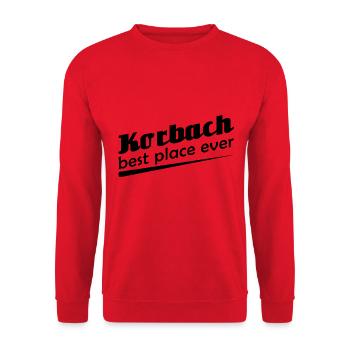 Korbach - Stadt best place ever - Unisex Pullover - Rot - Vorne - Alina (178cm) & Michal (187cm)
