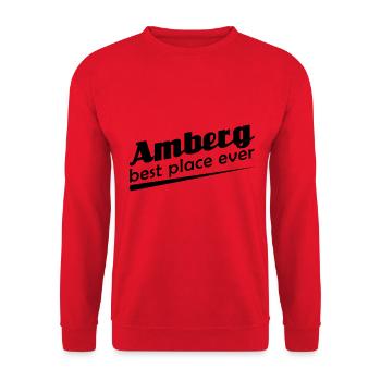 Amberg - Stadt best place ever - Unisex Pullover - Rot - Vorne - Alina (178cm) & Michal (187cm)
