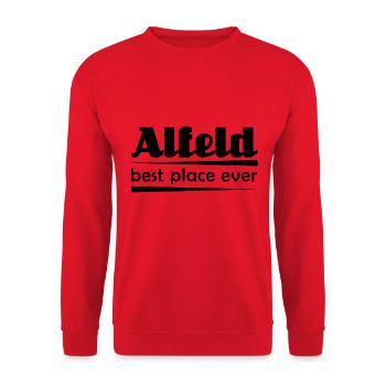 Alfeld - Stadt best place ever - Unisex Pullover - Rot - Vorne - Alina (178cm) & Michal (187cm)