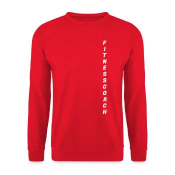 Fitnesstrainer Fitness Fitnesstudio Fitnesscoach - Unisex Pullover - Rot - Vorne - Alina (178cm) & Michal (187cm)