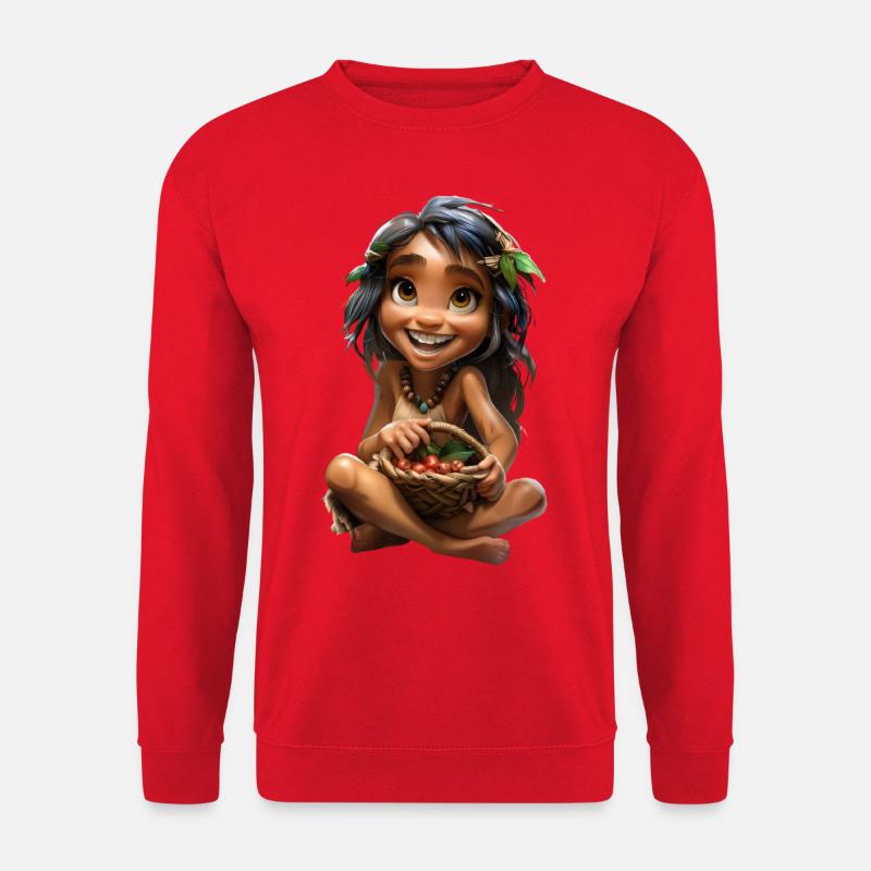 Cavewoman #lovely toons - Unisex Pullover - Rot