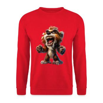 Bigfoot #lovely toons - Unisex Pullover - Rot - Vorne - Alina (178cm) & Michal (187cm)