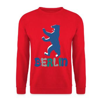 Berlin und Berliner Bär - Unisex Pullover - Rot - Vorne - Alina (178cm) & Michal (187cm)