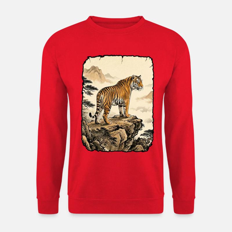Tiger Asiatisch Wald - Unisex Pullover - Rot
