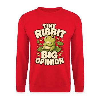 Petite Grenouille Craque Grande Opinion - Sweat-shirt Unisexe - rouge - Devant - Alina (178cm) & Michal (187cm)