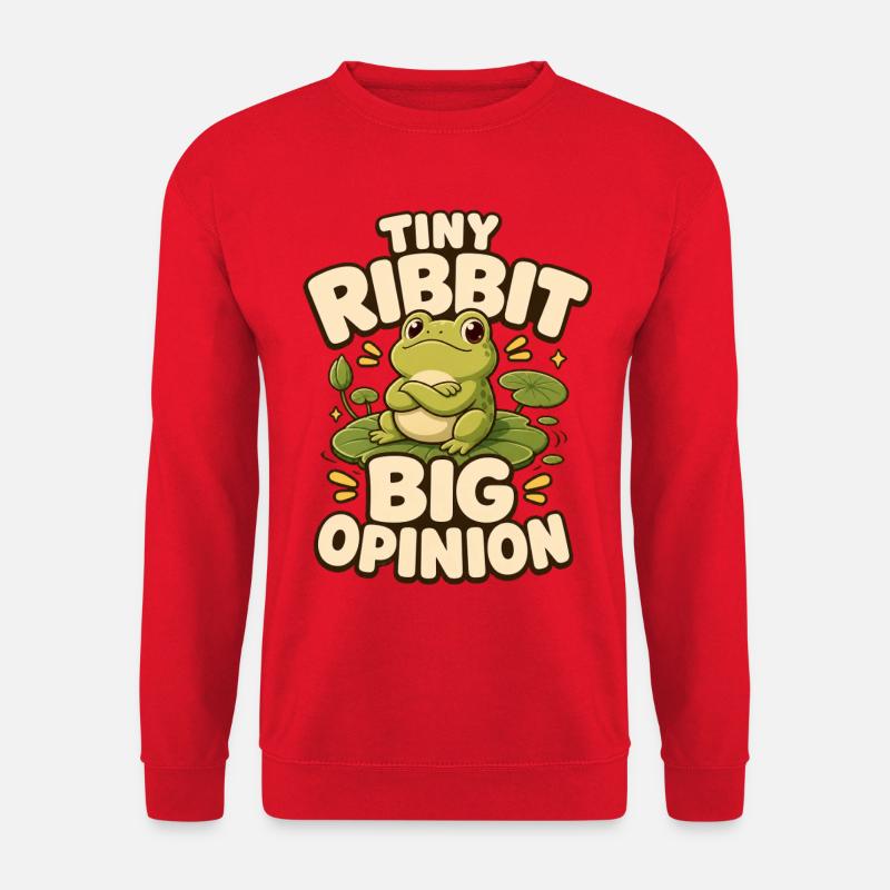 Tiny Ribbit Big Opinion Frog - Unisex Sweatshirt - red