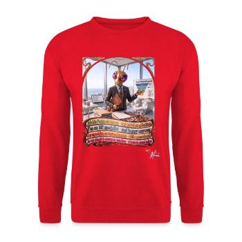 Heuschrecke JOGUE Personalreferent HR Büro Pop Art - Unisex Pullover - Rot - Vorne - Alina (178cm) & Michal (187cm)