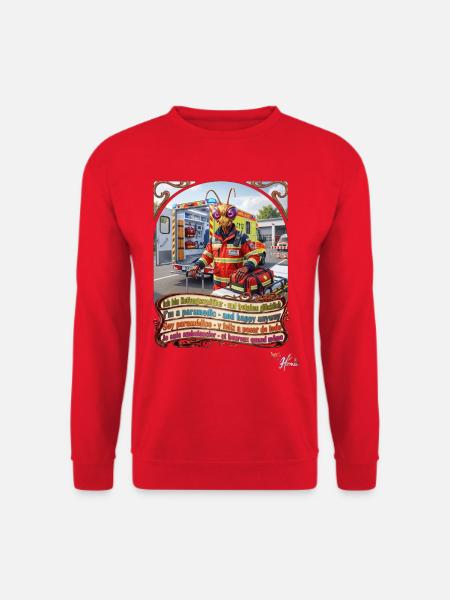 Heuschrecke JOGUE Rettungssanitäter in 4 Sprachen - Unisex Pullover - Rot