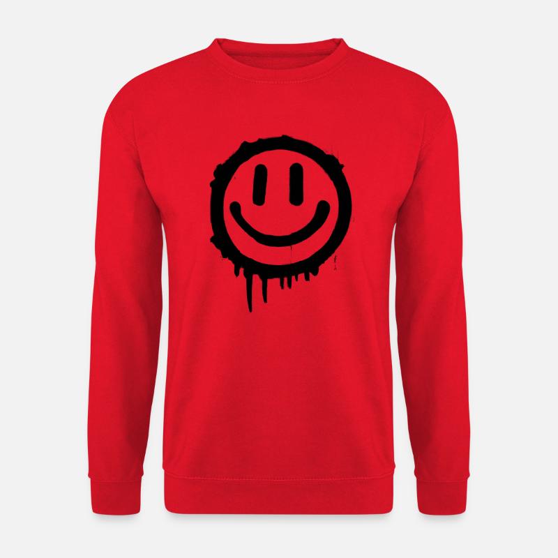 Black Smiley - Unisex Pullover - Rot