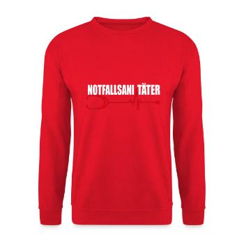 Notfallsanitäter Beruf Sanitäter Rettungsdienst - Unisex Pullover - Rot - Vorne - Alina (178cm) & Michal (187cm)