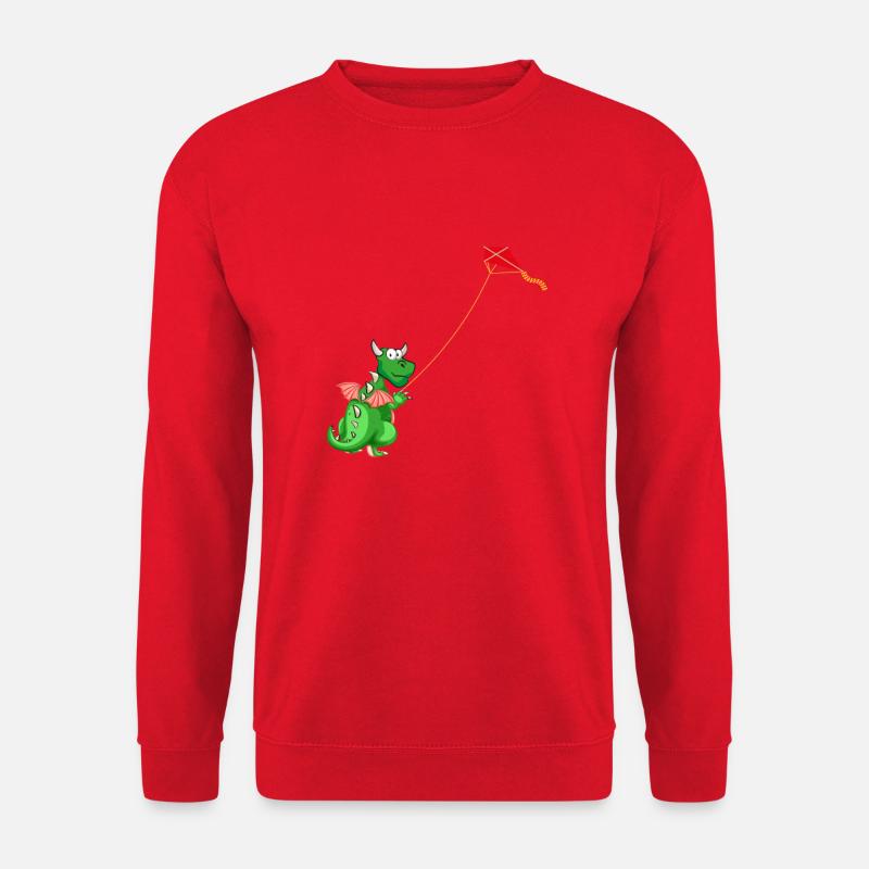 Drache lässt eine Drachen steigen - Unisex Pullover - Rot
