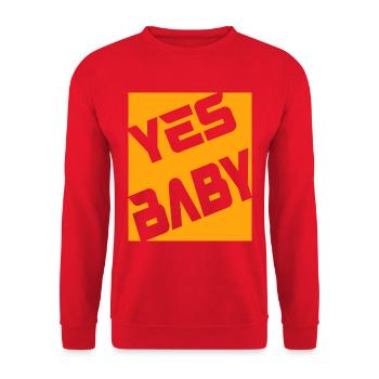 Yes Baby - Unisex Pullover - Rot - Vorne - Alina (178cm) & Michal (187cm)