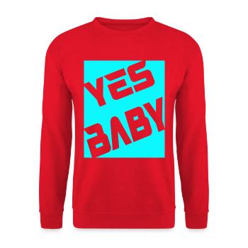 Yes Baby - Unisex Pullover - Rot - Vorne - Alina (178cm) & Michal (187cm)