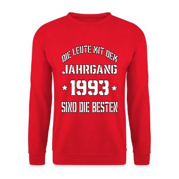 Die Leute mit dem Jahrgang 1993 - Unisex Pullover - Rot - Vorne - Alina (178cm) & Michal (187cm)