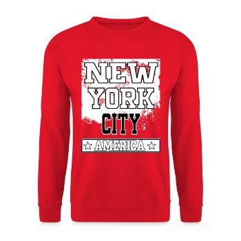 New York City America NYC USA Skyline East Coast - Unisex Sweatshirt - red - Front - Alina (178cm) & Michal (187cm)