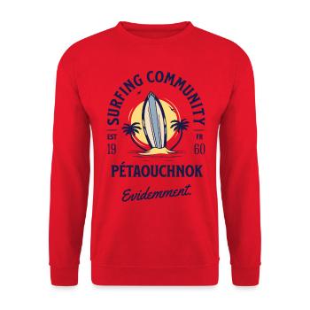 Surfing Pétaouchnok obviously - Unisex Sweatshirt - red - Front - Alina (178cm) & Michal (187cm)