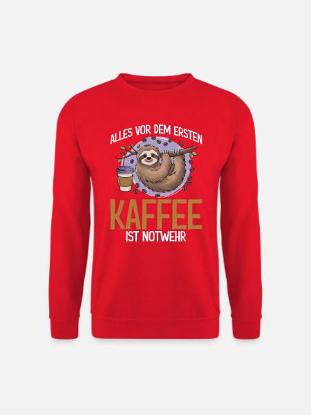 Es war nur Notwehr! -Kaffee Notwehr Faultier - Unisex Pullover - Rot