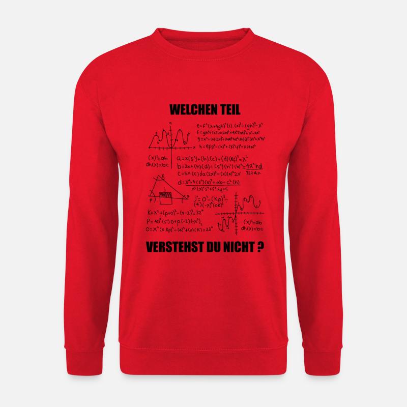 Mathe Spruch Welchen Teil verstehst du nicht - Unisex Pullover - Rot