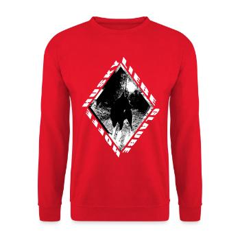Mystical Black White Husky-Love-Faith-Hope - Unisex Sweatshirt - red - Front - Alina (178cm) & Michal (187cm)