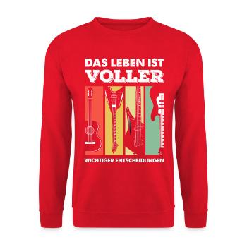 Lustiges Musiker - Unisex Pullover - Rot - Vorne - Alina (178cm) & Michal (187cm)