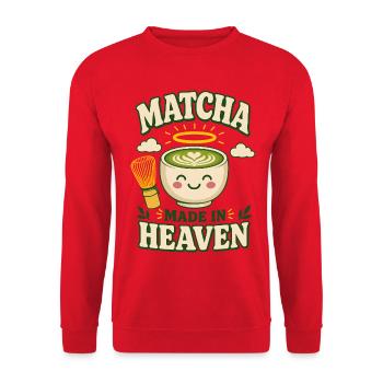 Matcha fabriqué au paradis - Sweat-shirt Unisexe - rouge - Devant - Alina (178cm) & Michal (187cm)