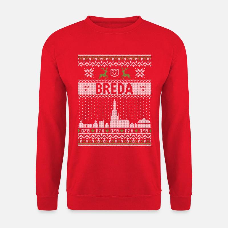 Falscher Weihnachtspullover Breda - Unisex Pullover - Rot