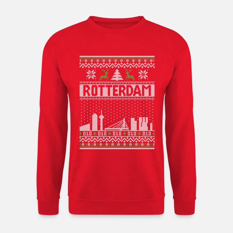 Mauvais pull de Noël Rotterdam - Sweat-shirt Unisexe - rouge