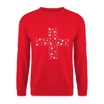 Schweiz T-shirt Geschenkidee - Unisex Pullover - Rot - Vorne - Alina (178cm) & Michal (187cm)