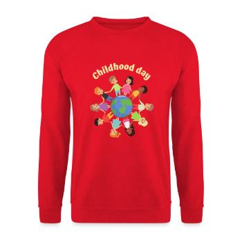 Childhood Day - Unisex Sweatshirt - red - Front - Alina (178cm) & Michal (187cm)