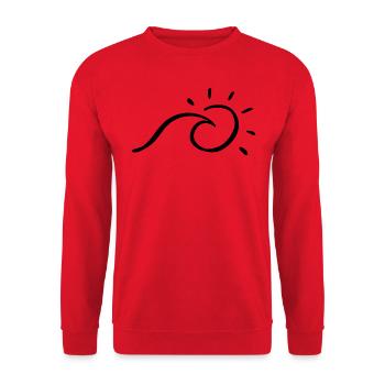 Sommer Welle Strand Meer Sonne - Unisex Pullover - Rot - Vorne - Alina (178cm) & Michal (187cm)