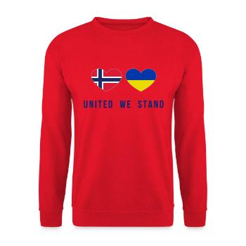 United we stand Norway and Ukraine - Unisex Sweatshirt - red - Front - Alina (178cm) & Michal (187cm)