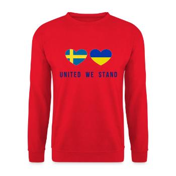 United we stand Sweden and Ukraine - Unisex Sweatshirt - red - Front - Alina (178cm) & Michal (187cm)
