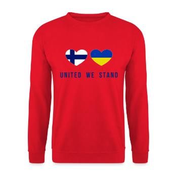 United we stand Finland and Ukraine - Unisex Sweatshirt - red - Front - Alina (178cm) & Michal (187cm)