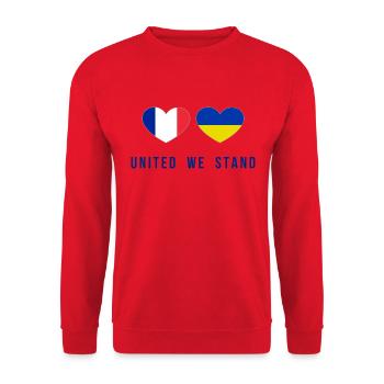 United we stand France and Ukraine - Unisex Sweatshirt - red - Front - Alina (178cm) & Michal (187cm)