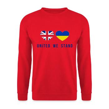United we stand Great Britain and Ukraine - Unisex Sweatshirt - red - Front - Alina (178cm) & Michal (187cm)