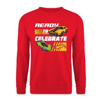Hot Wheels Design Anniversaire Prêt À Célébrer - Sweat-shirt Unisexe - rouge - Devant - Alina (178cm) & Michal (187cm)