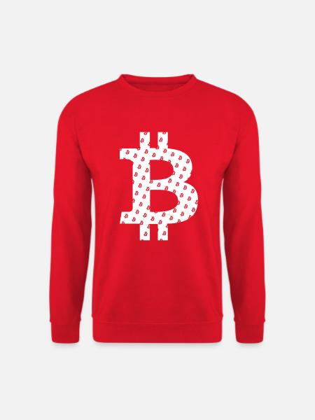 Bitcoin Logo Symbol Muster Pattern - Unisex Pullover - Rot
