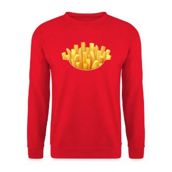 Pommes Kostüm Pommes Frites Verkleidung - Unisex Pullover - Rot - Vorne - Alina (178cm) & Michal (187cm)