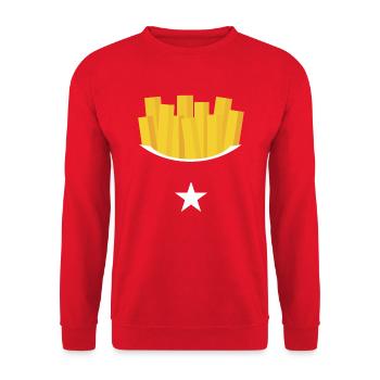 Pommes Kostüm Pommes Frites Verkleidung - Unisex Pullover - Rot - Vorne - Alina (178cm) & Michal (187cm)