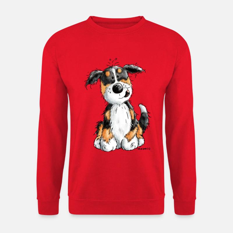 Kleiner Berner Sennenhund - Cartoon - Geschenk - Unisex Pullover - Rot