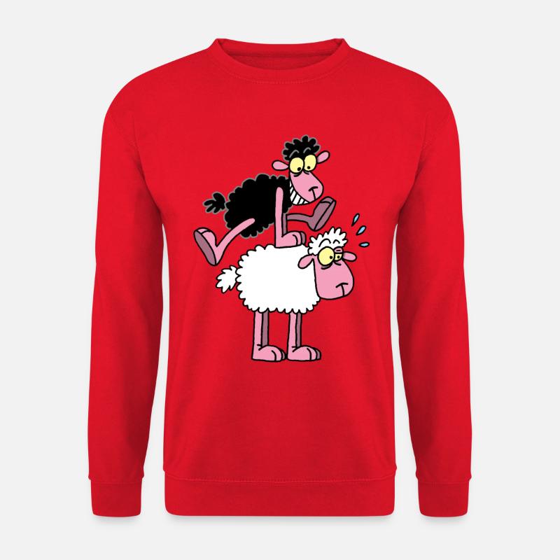 Schwarze Schafe und Springfrosch - Unisex Pullover - Rot