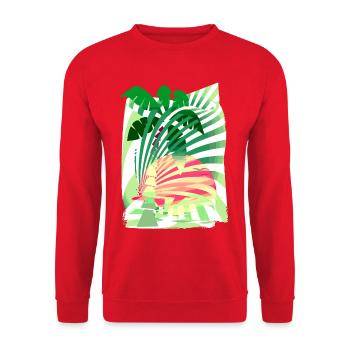 Palm Sun Vacances d’été - Sweat-shirt Unisexe - rouge - Devant - Alina (178cm) & Michal (187cm)