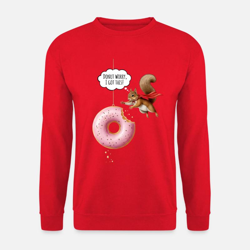 Niedliche Eichhörnchen mit Donut - Unisex Pullover - Rot